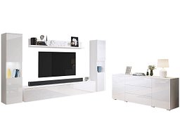 Комплет за дневен престој Sarasota 133 (Бела + Сјајна бела)