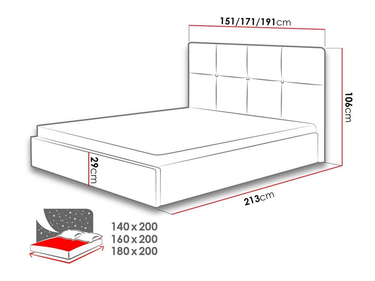 Кревет ComfiDream Celen (Sawana 05)