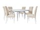 Трпезариски сет Racine 129 (Сјајна бела + Magic Velvet 2250)