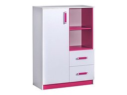 Комода со фиоки Lorlare 105 (Бела + Розова)