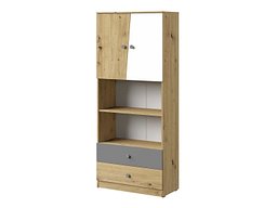Библиотека Almira 103 (Артисан даб + Бела + Сиво)