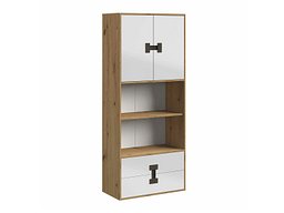 Библиотека Florevi 112 (Сјајна бела + Артисан даб)