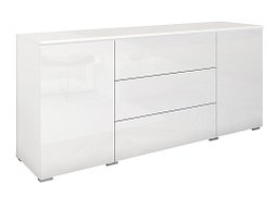Комода со фиоки Mirfivo 102 (Бела + Сјајна бела)