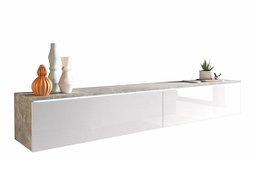 ТВ-комода Scientia I (Бетон + Сјајна бела)