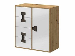 Комода Florevi 103 (Сјајна бела + Артисан даб)