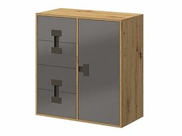 Комода Florevi 103 (Сјајна сива + Артисан даб)