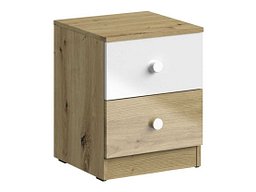 Ноќна масичка Mirelbu 108 (Артисан даб + Сјајна бела)