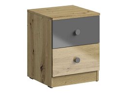 Ноќна масичка Mirelbu 108 (Артисан даб + Сјајна сива)