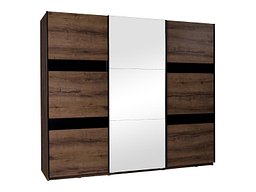 Гардеробер Fivelbo 110 (Манастирски даб + Сјајна црна)