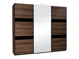 Гардеробер Fivelbo 110 (Манастирски даб + Сјајна црна)
