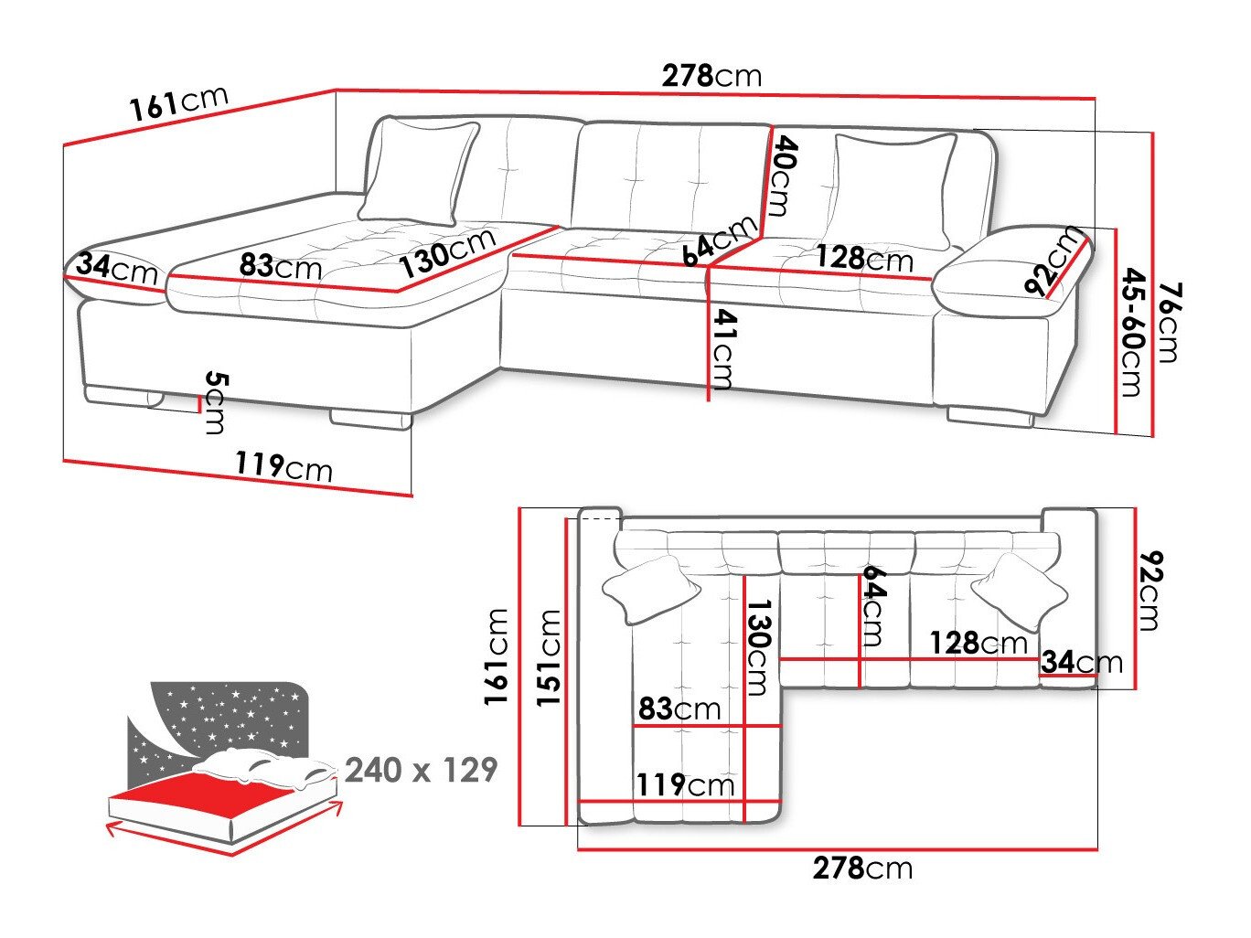 Аголна гарнитура Comfivo Sanitas (Lux 06 + Lux 05)