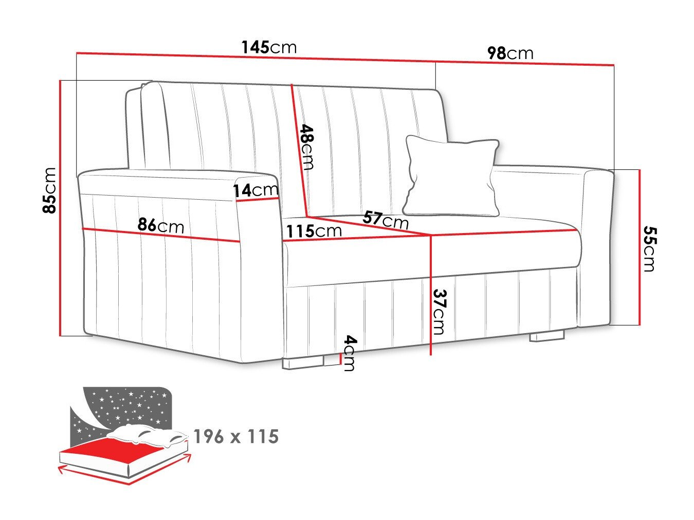 Софа кревет Orinen II (Kronos 27)