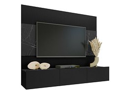 Комплет за дневен престој Comfivo Salix (Црна + Црн мермер)