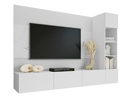 Комплет за дневен престој Comfivo Salix II (Бела + Бел мермер)