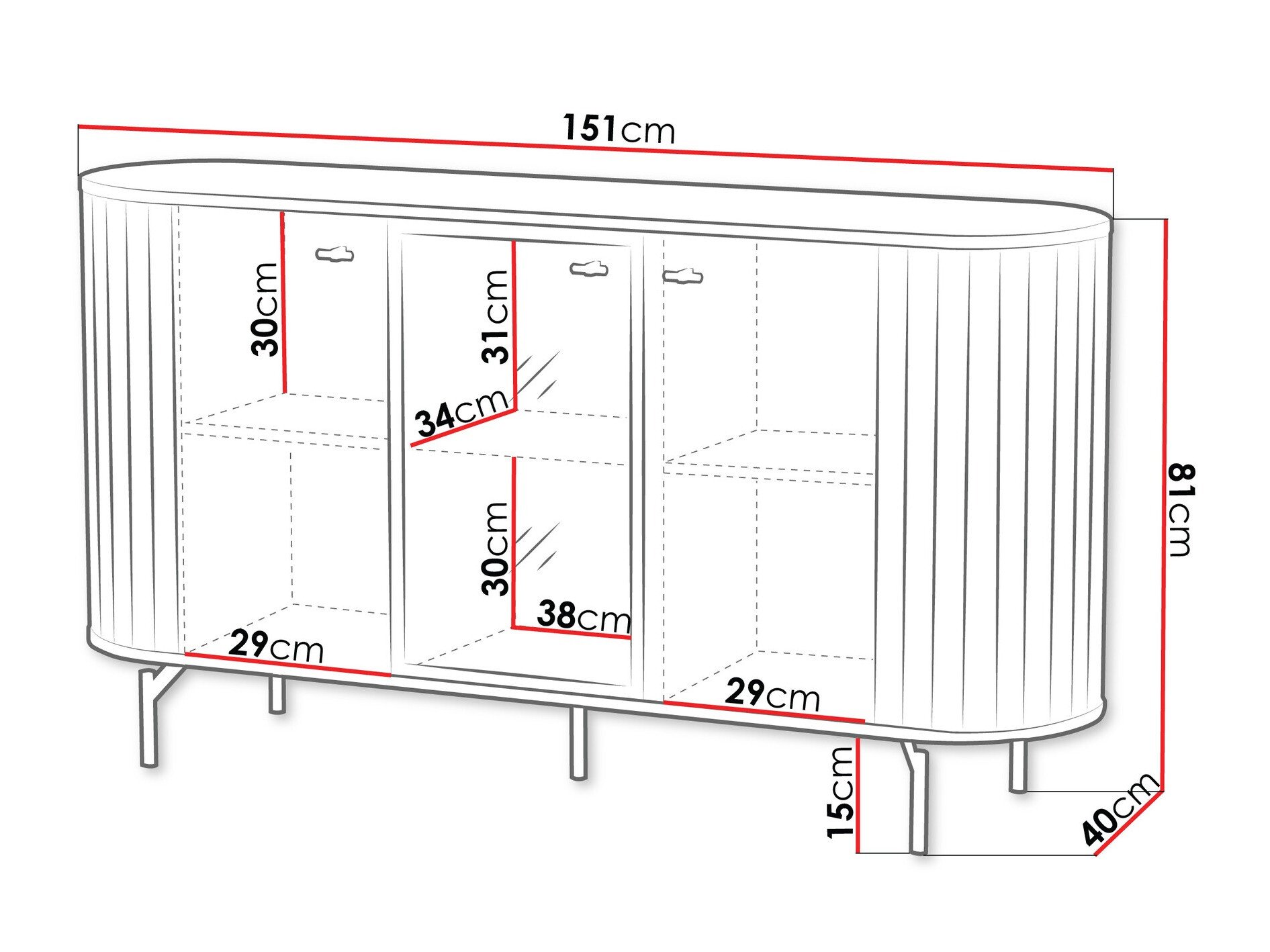 Креденец Novmono 102 (Црна)