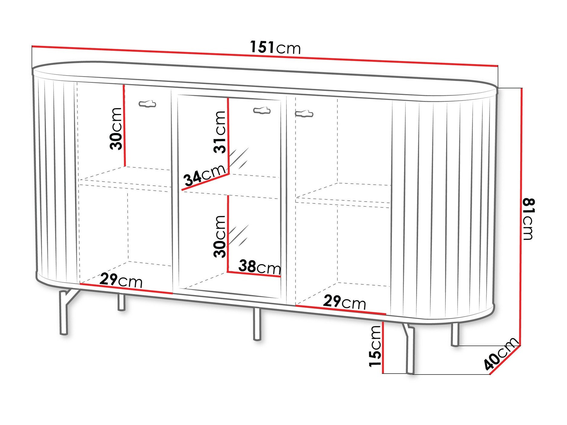 Креденец Novmono 102 (Црна)