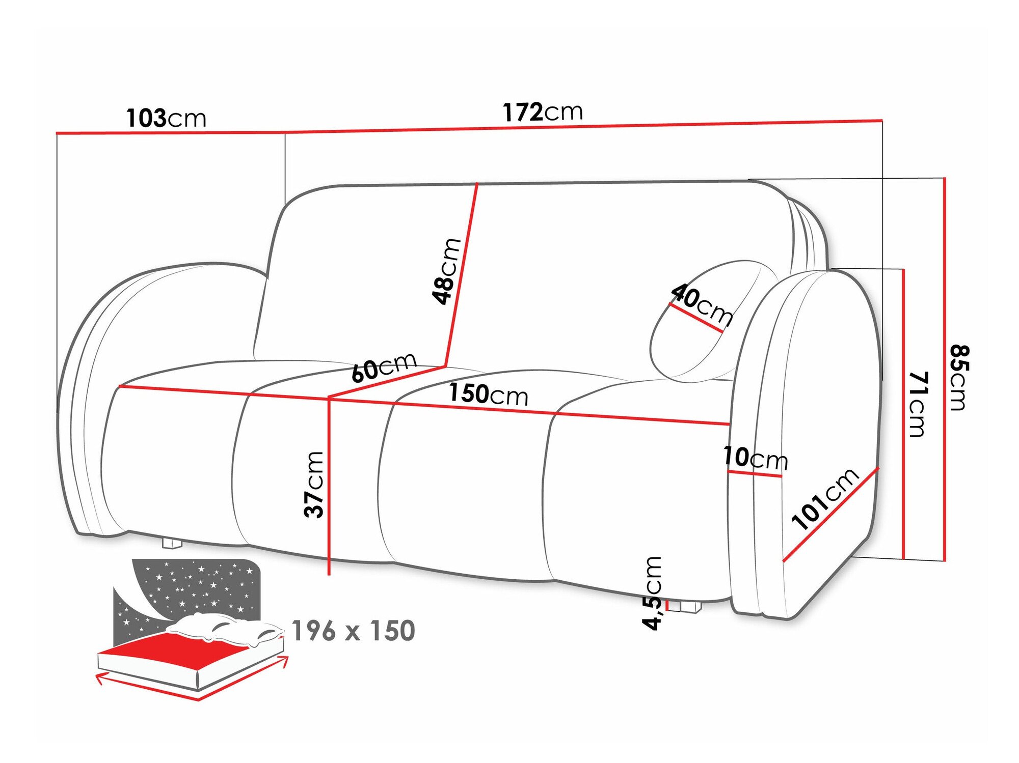 Софа кревет Citral IV (Velo 623)