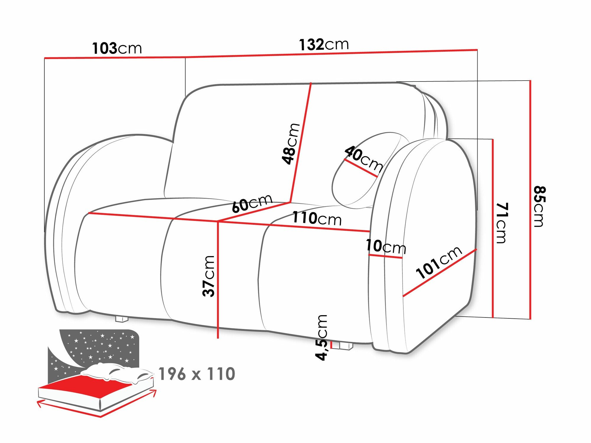 Софа на развлекување Citral II (Velo 627)