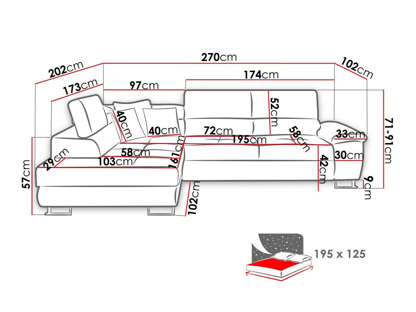 Аголна гарнитура Comfivo Ruta II (Kronos 19)