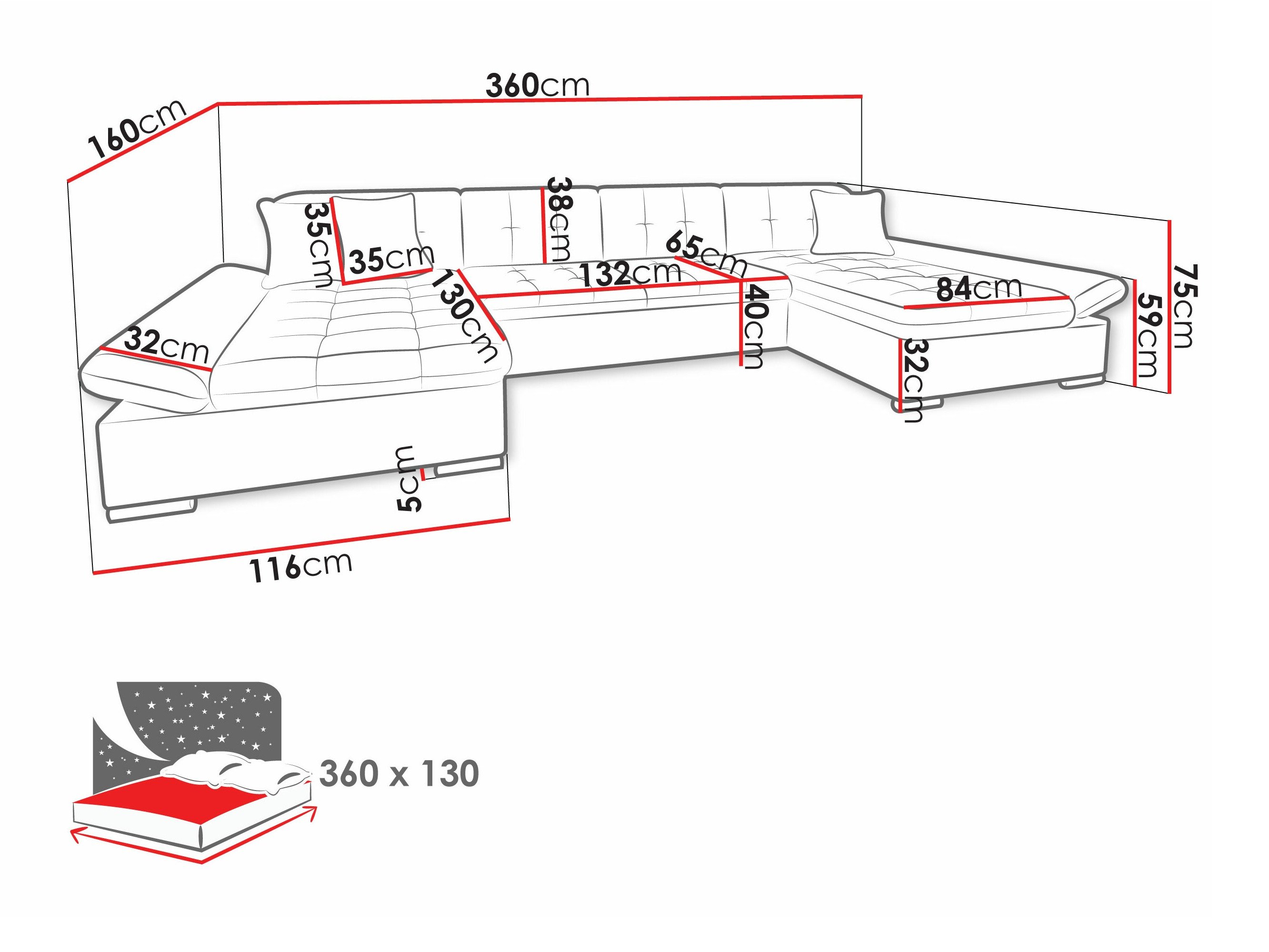 Аголна гарнитура Comfivo Ficus II (Miu 2058 + Miu 2059)