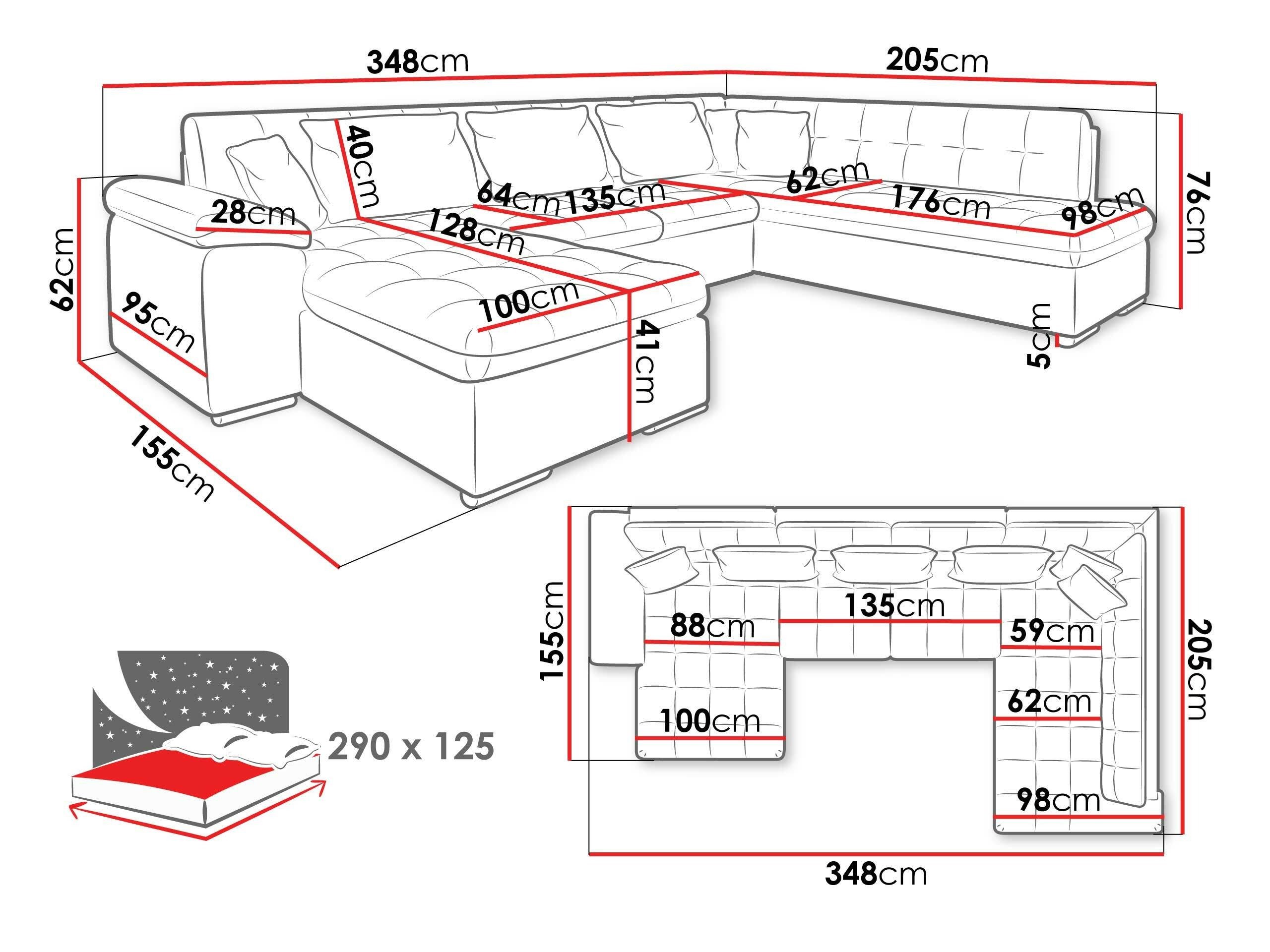 Аголна софа Comfivo Gemma IV (Lux 06 + Lux 06 + Lux 05)