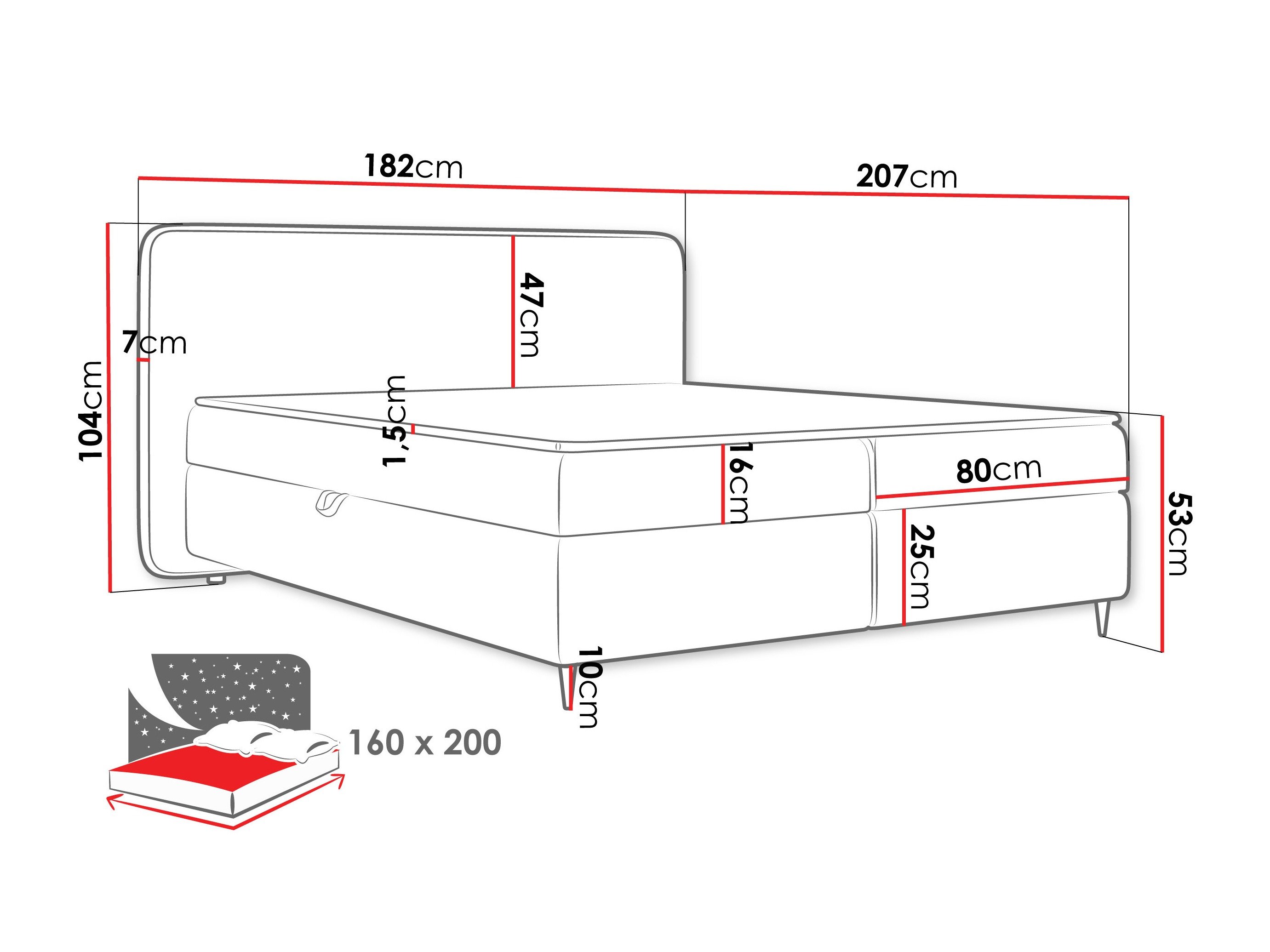Континентален кревет Stonecrest 108 (Taro 01)