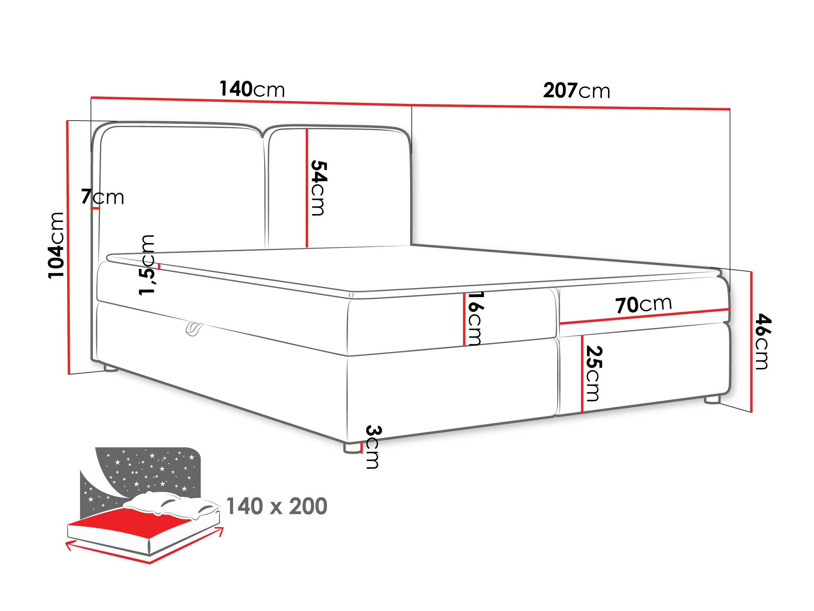 Континентален кревет Stonecrest 109 (Taro 05)