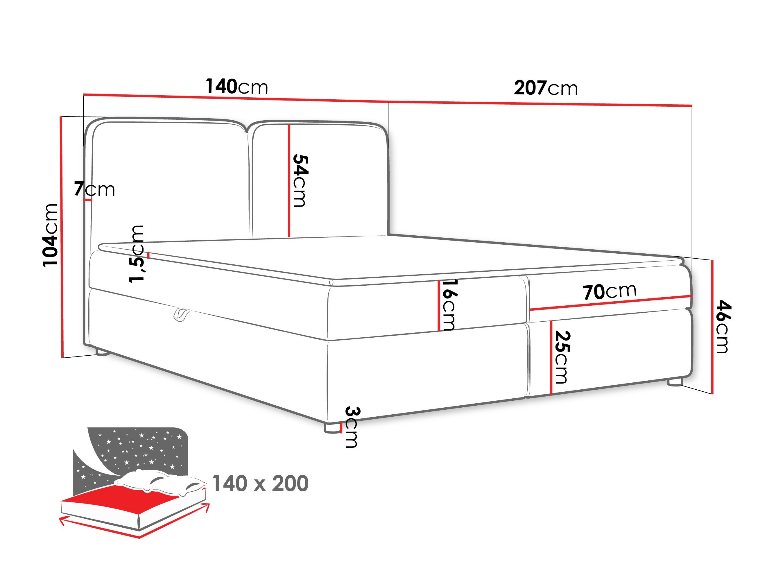 Континентален кревет Stonecrest 109 (Taro 98)