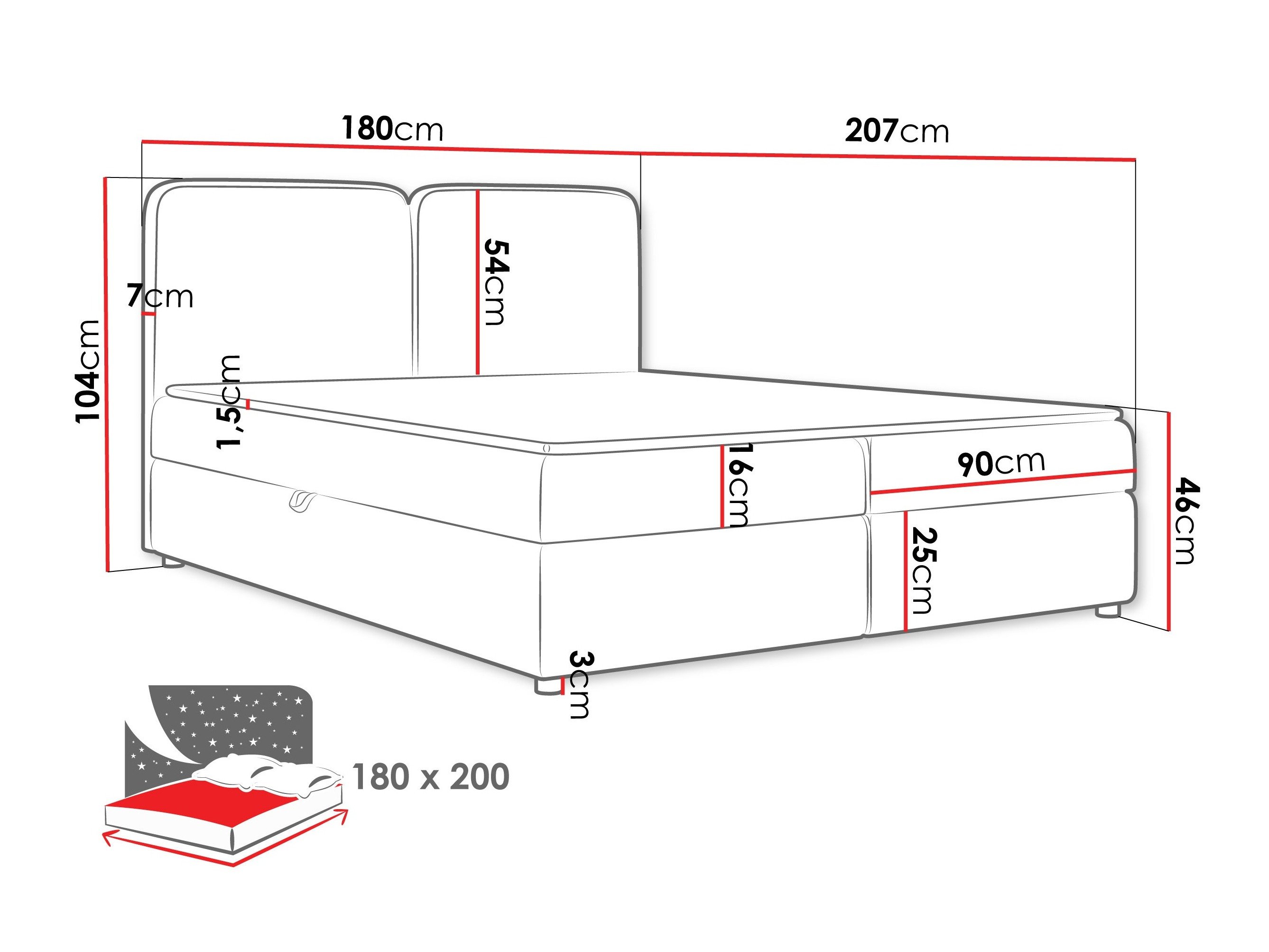 Континентален кревет Stonecrest 109 (Taro 98)