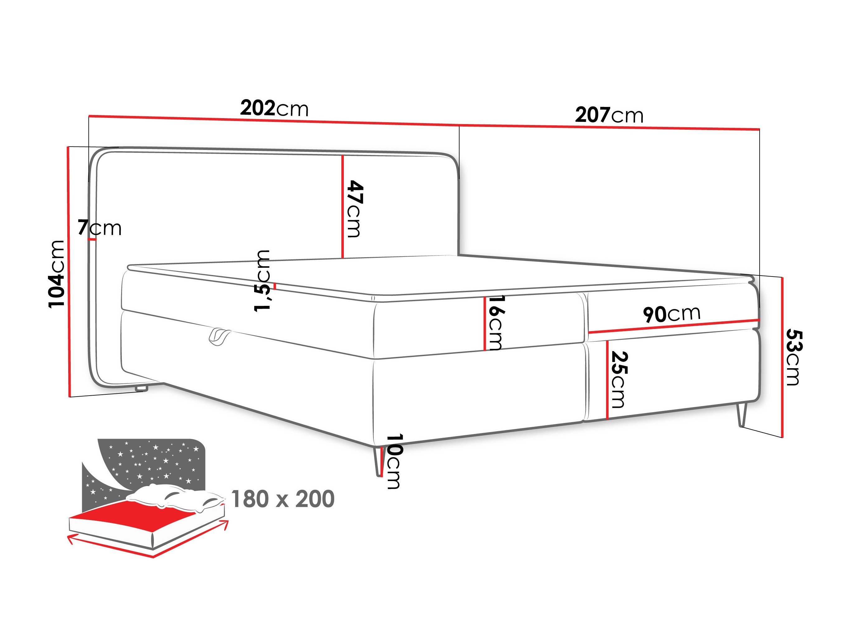 Континентален кревет Stonecrest 108 (Taro 98)