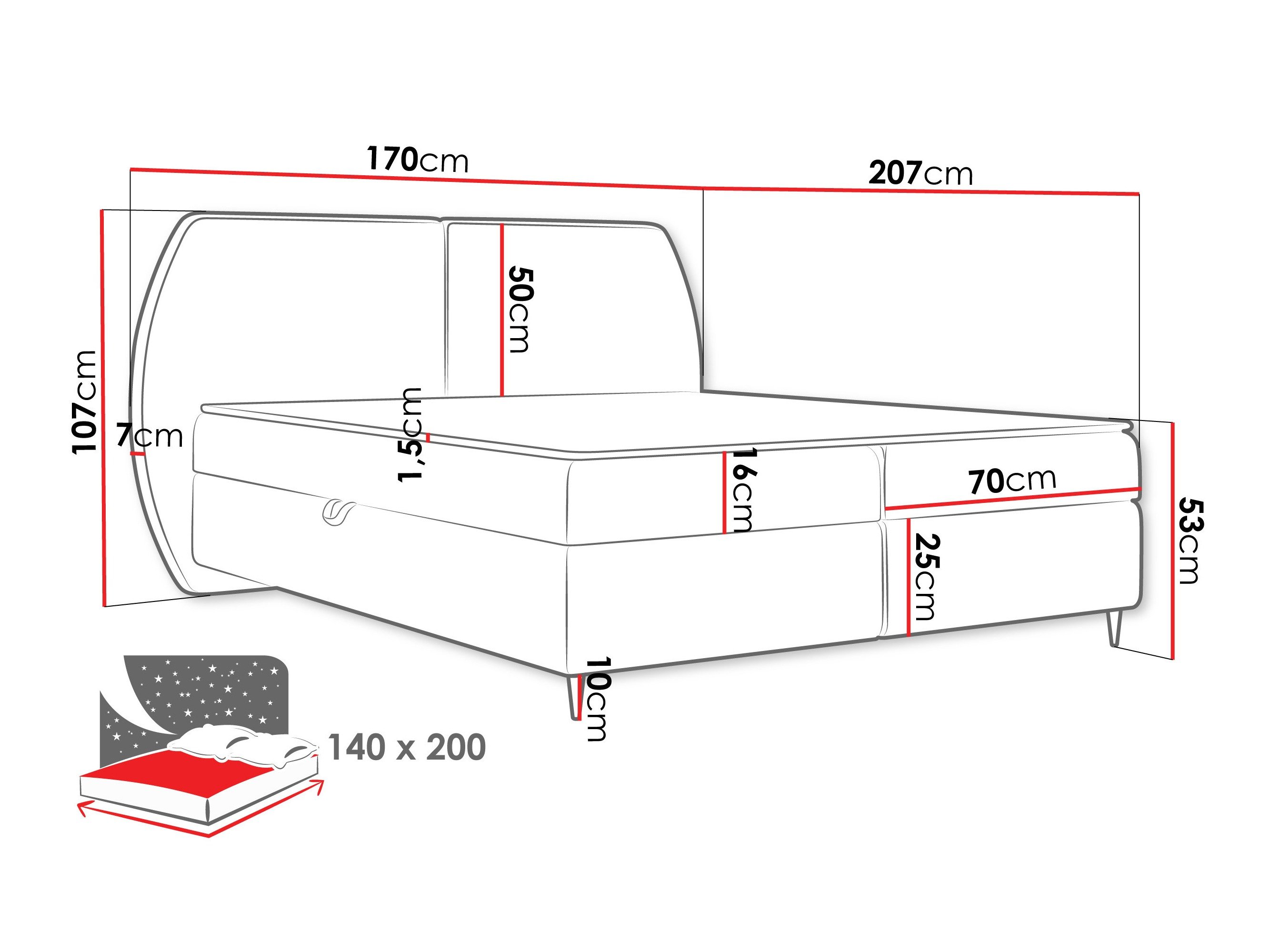 Континентален кревет Stonecrest 110 (Wave 02)