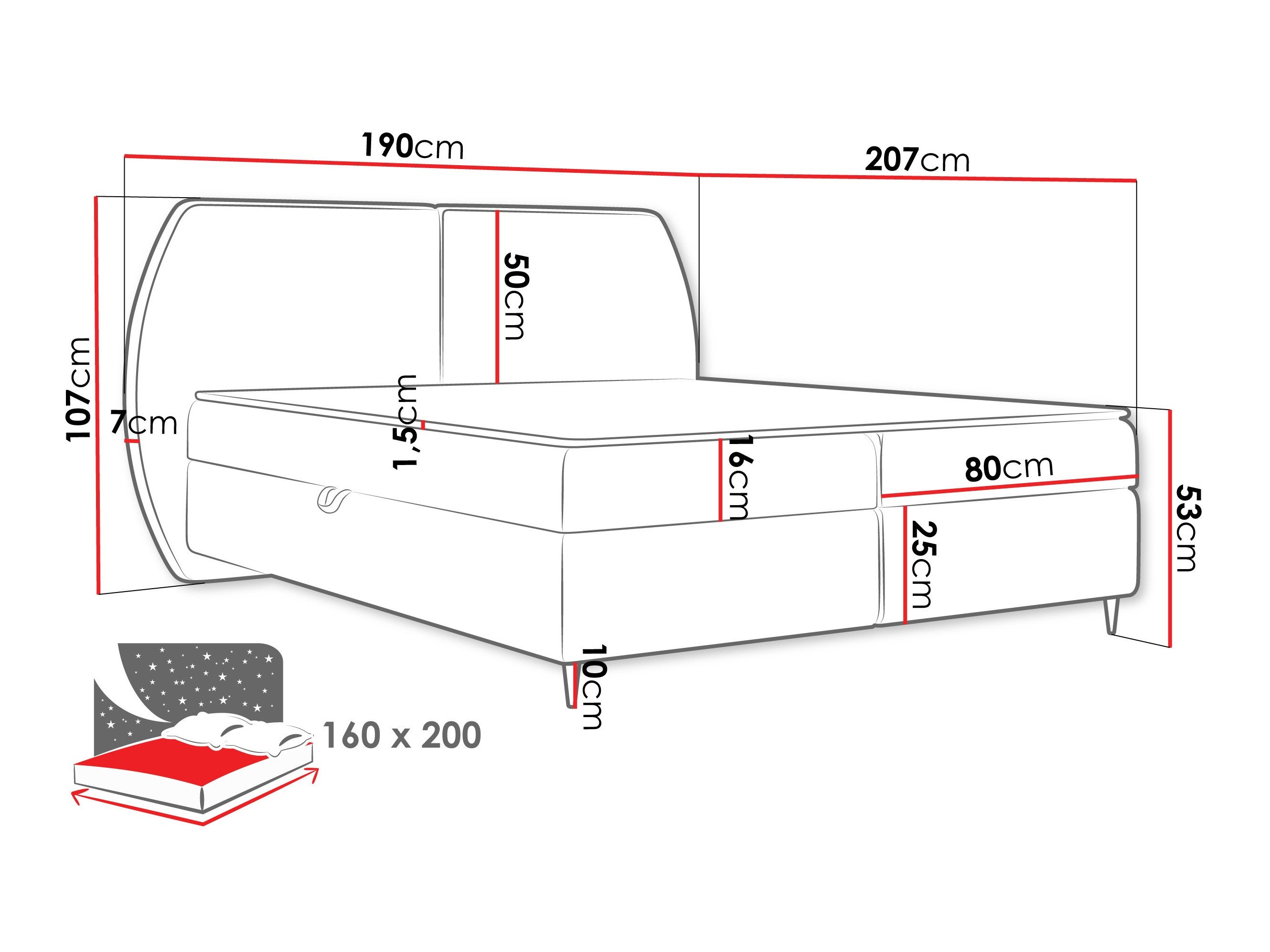 Континентален кревет Stonecrest 110 (Wave 04)