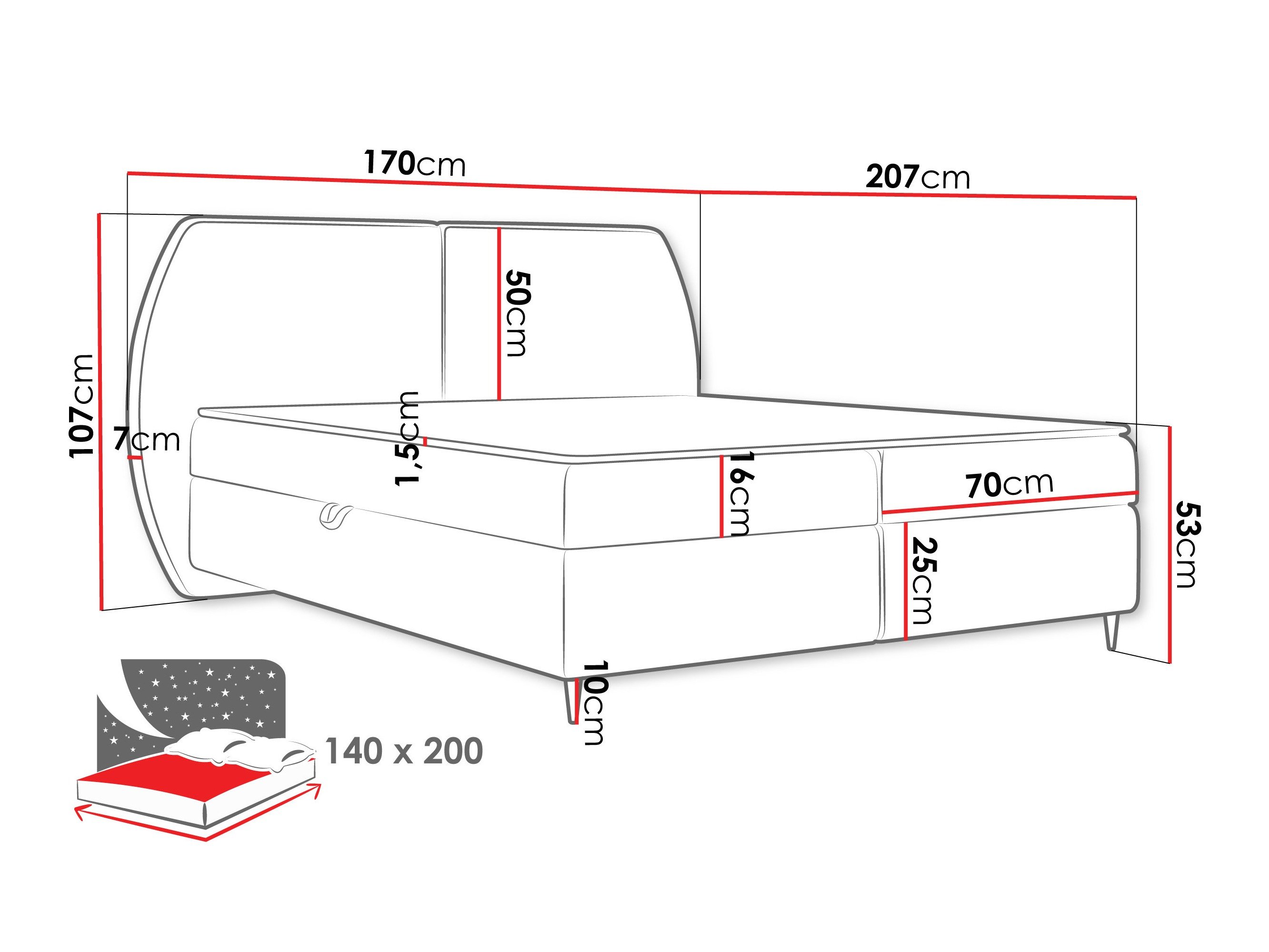 Континентален кревет Stonecrest 110 (Wave 05)