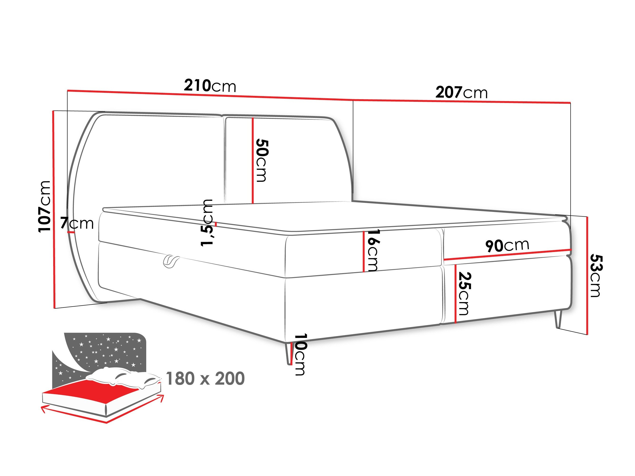 Континентален кревет Stonecrest 110 (Wave 05)