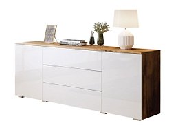 Комода Sarasota 129 (Вотан даб + Сјајна бела)