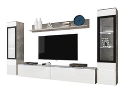 Комплет за дневен престој Mirfivo 101 (Бетон + Сјајна бела)