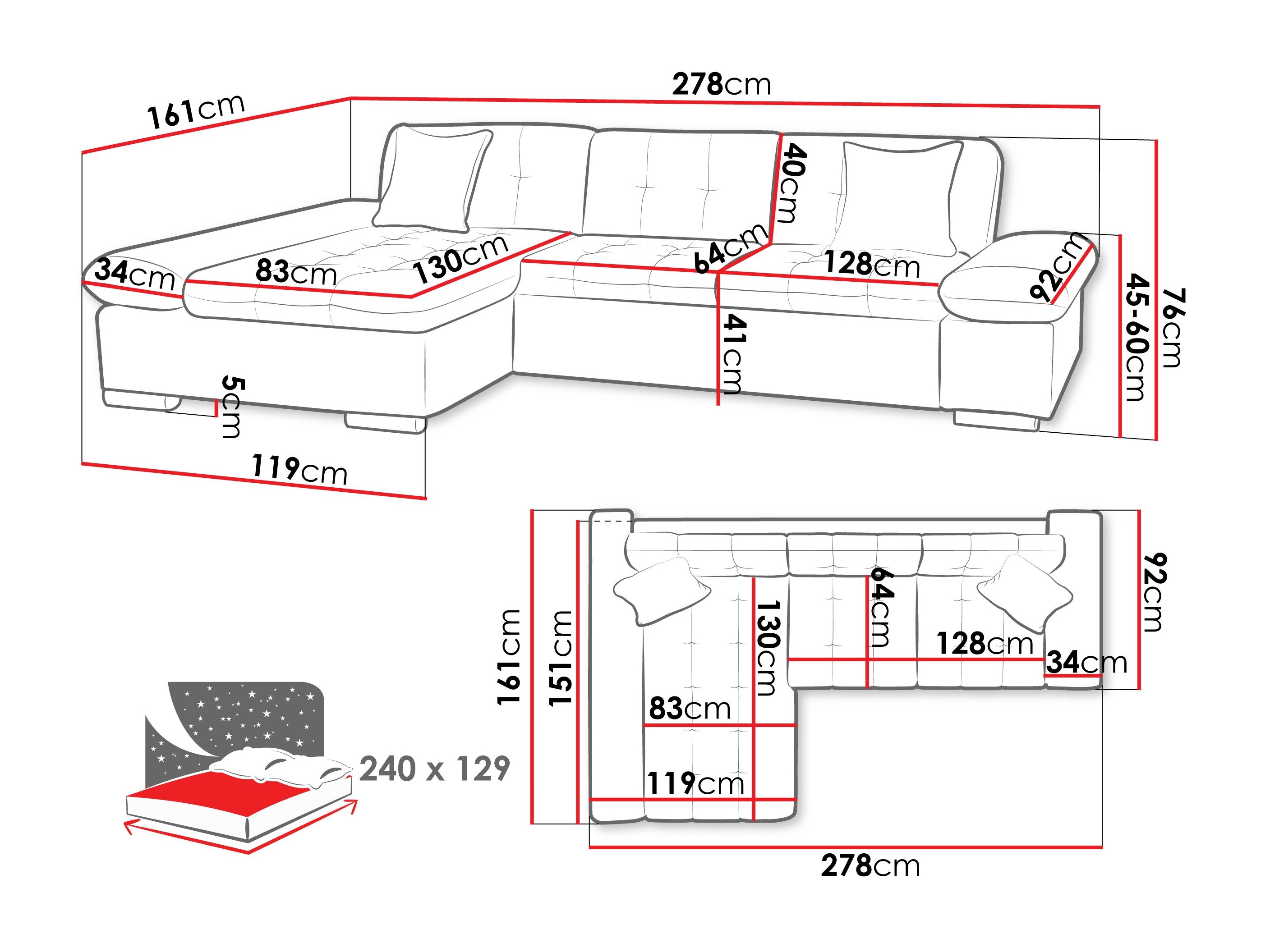 Аголна гарнитура Comfivo Sanitas II (Piano 21 + Mokka 03)