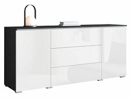 Комода со фиоки Mirfivo 102 (Матера сива + Сјајна бела)