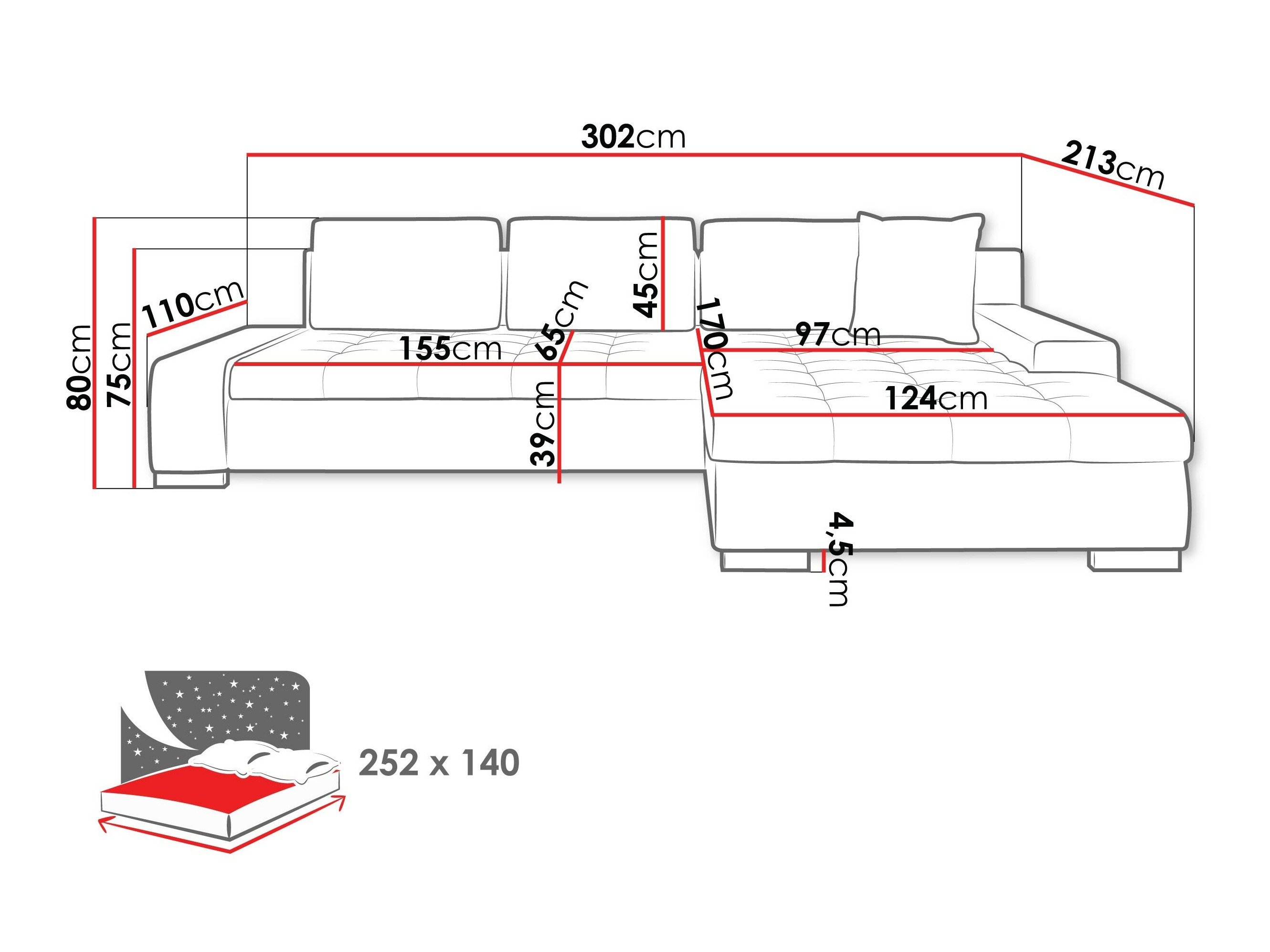 Аголна софа Comfivo Nitor II (Kronos 022 + Senegal 818)