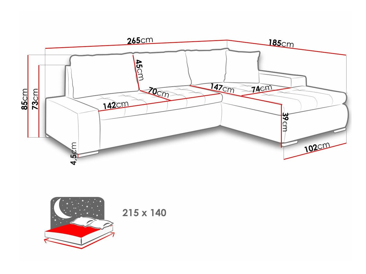 Аголна гарнитура Comfivo Nitor I (Soft 017 + Lux 06)