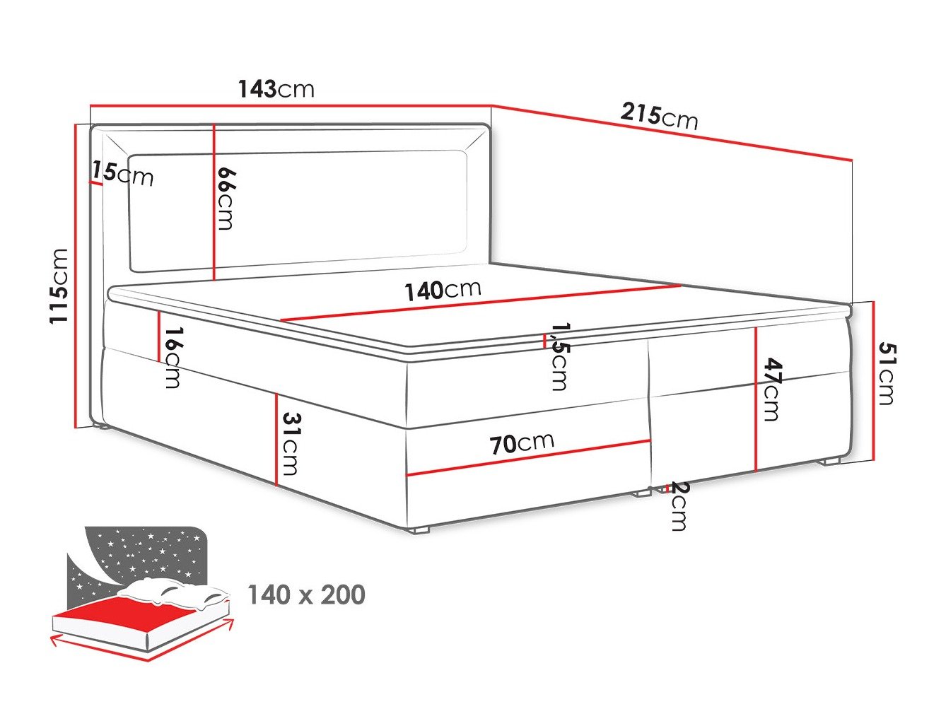 Континентален кревет Pomona 112 (Victoria 14 868)