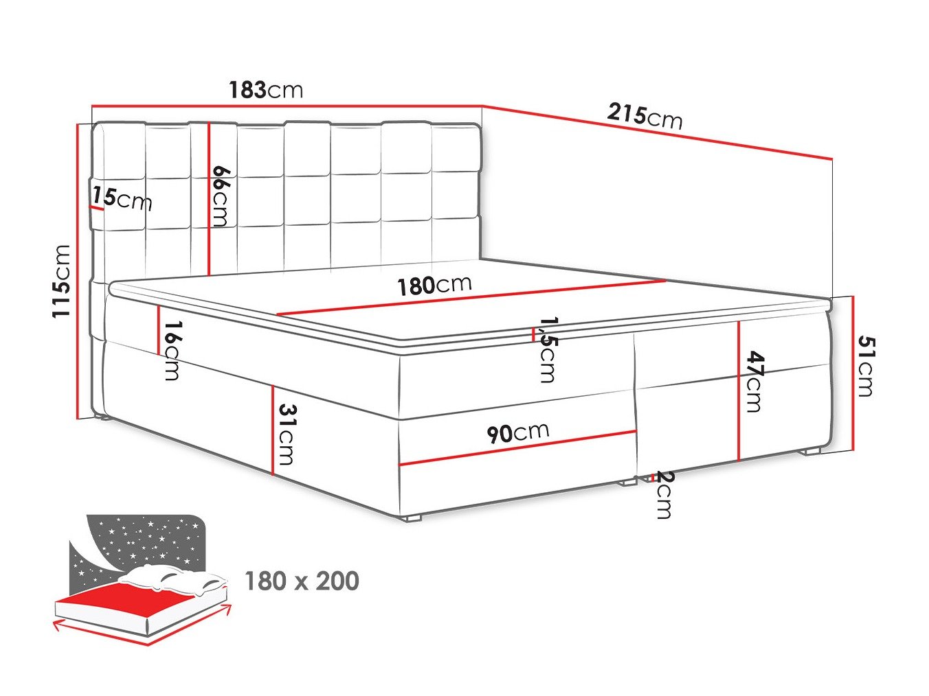 Континентален кревет Pomona 117 (Kronos 19)