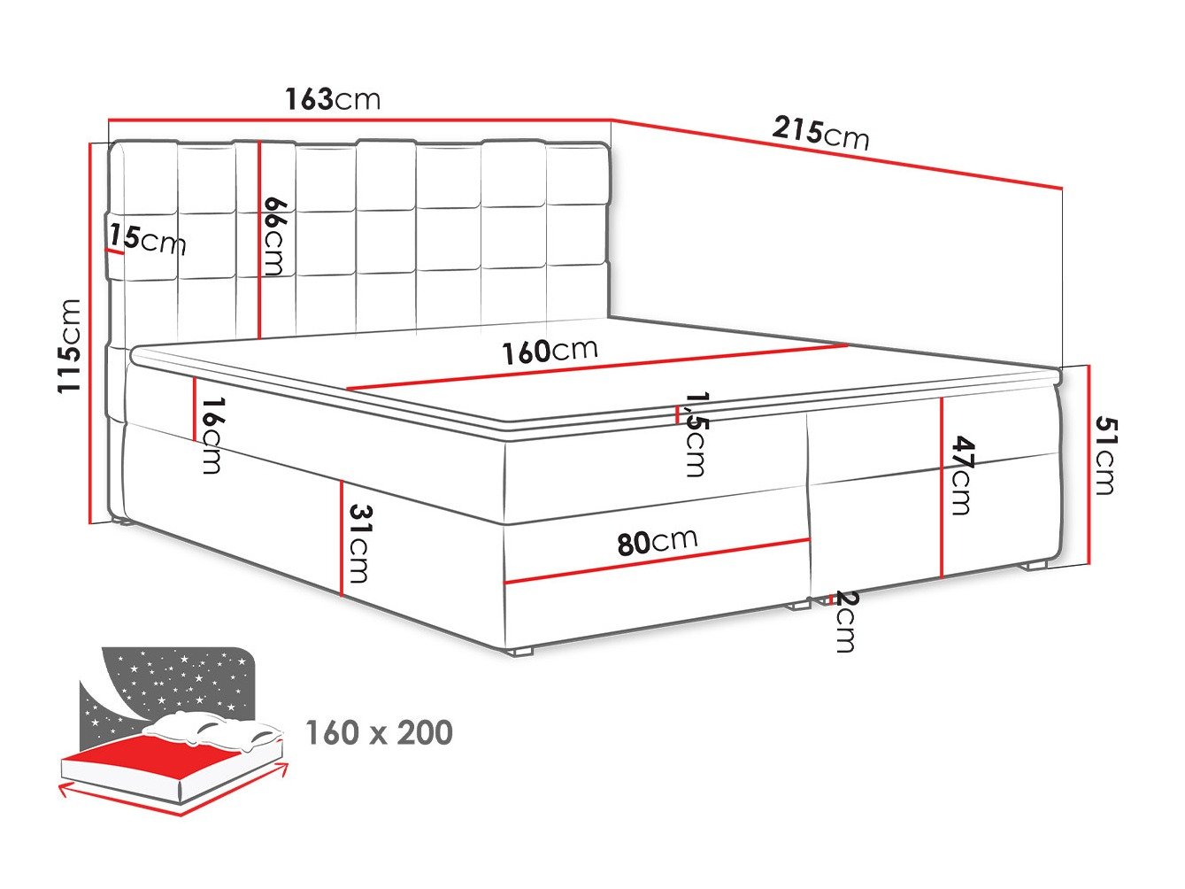 Континентален кревет Pomona 117 (Kronos 22)