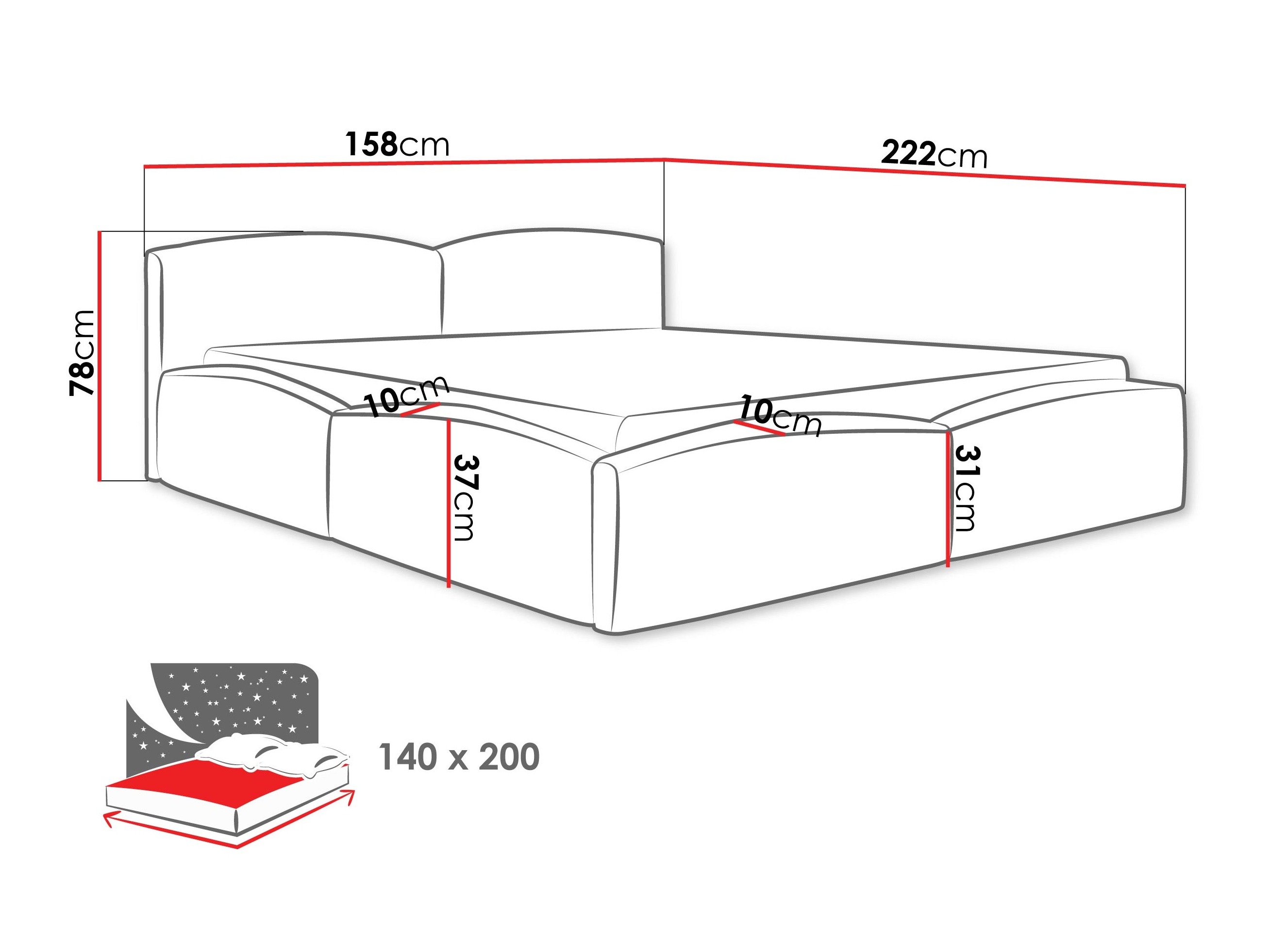 Кревет TrendyNest Caprio (Lumo 65)