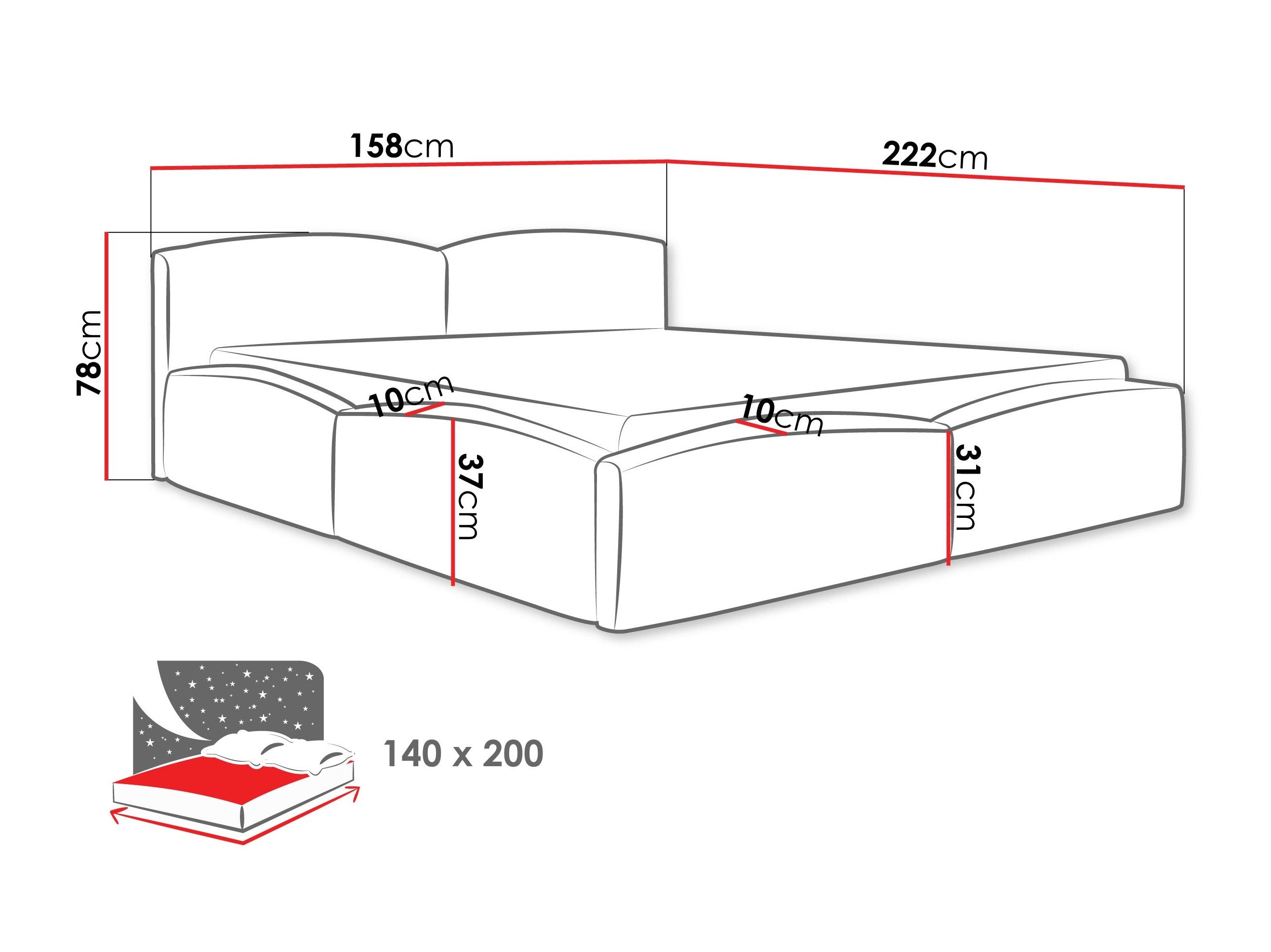 Кревет TrendyNest Caprio (Lumo 75)