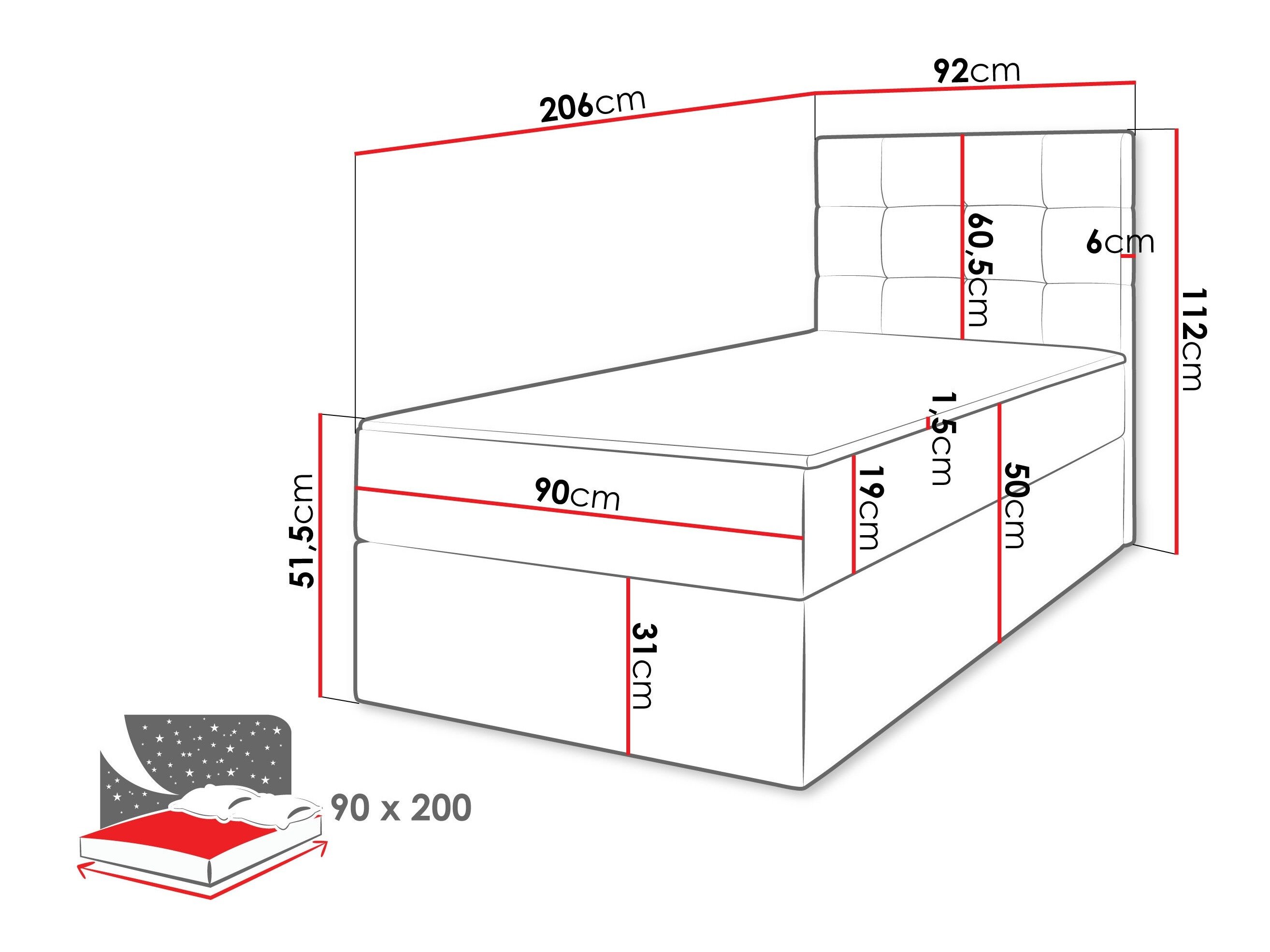 Континентален кревет Comfivo Osculum II (Lambi 11)