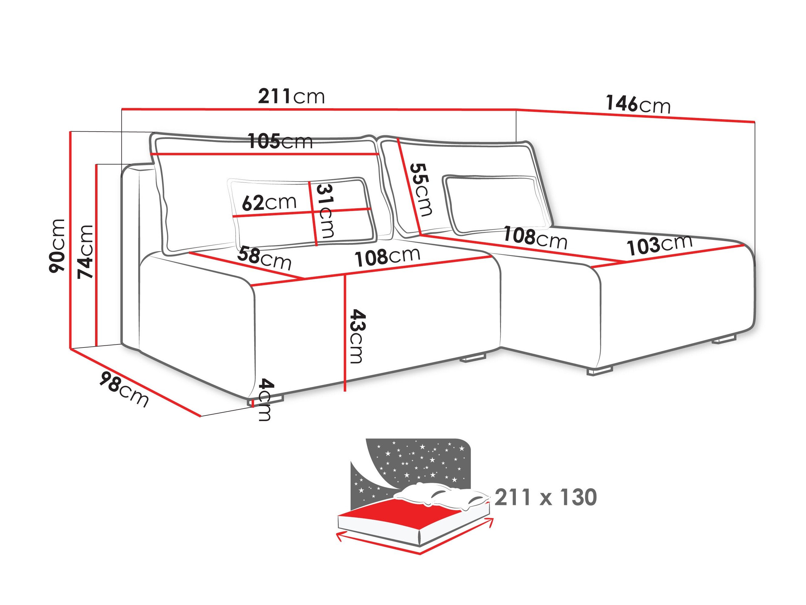 Аголна гарнитура TrendyNest Fenestal (Tilia 11)