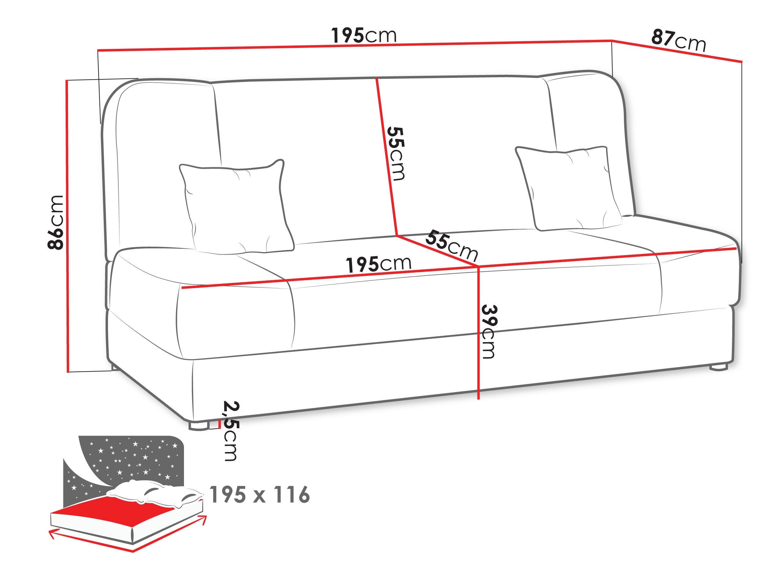 Софа кревет Comfivo Cera (Lux 05 + Lux 06)