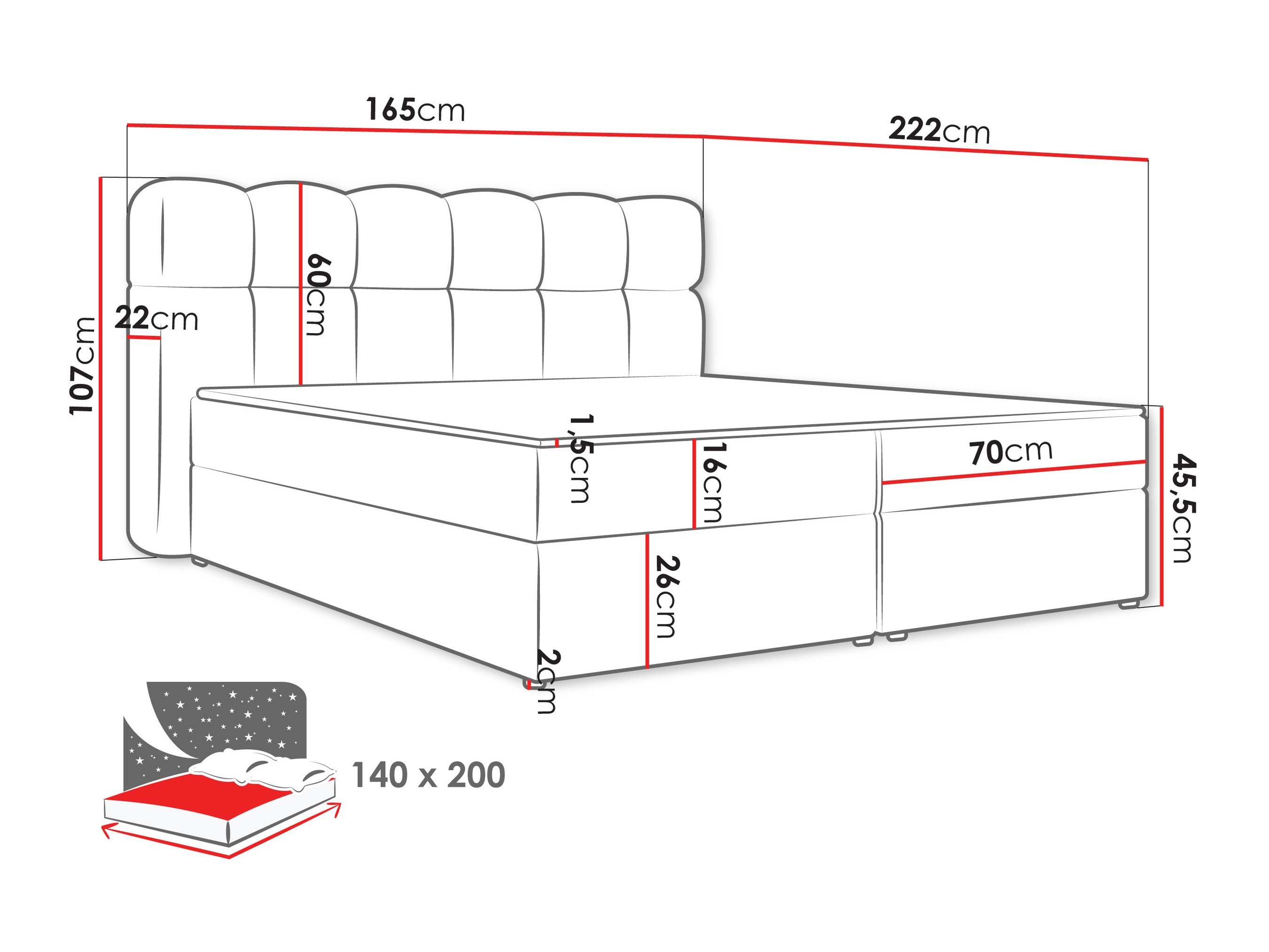 Континентален кревет Stonecrest 113 (Lambi 04)