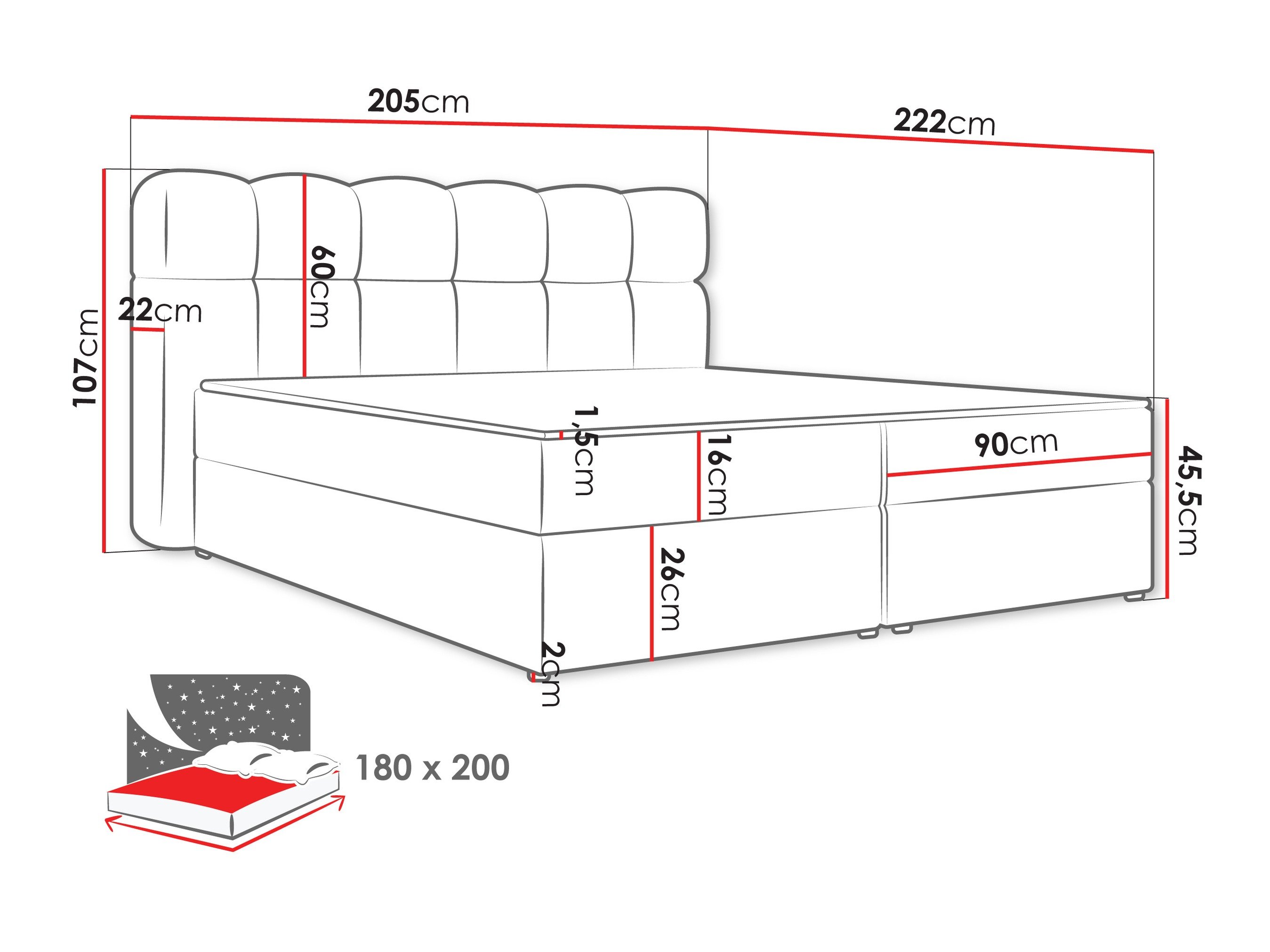 Континентален кревет Stonecrest 113 (Lambi 11)
